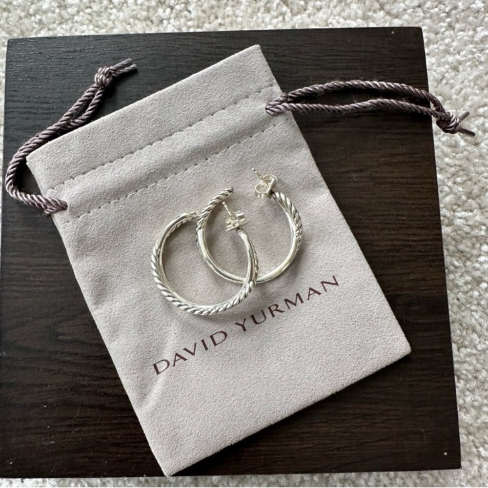David Yurman Silver Hoop Earrings